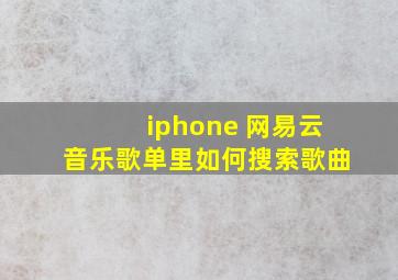 iphone 网易云音乐歌单里如何搜索歌曲