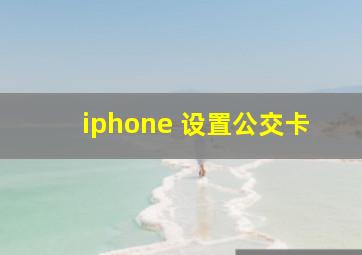 iphone 设置公交卡