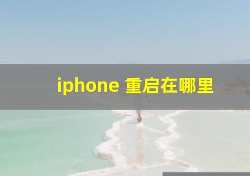 iphone 重启在哪里