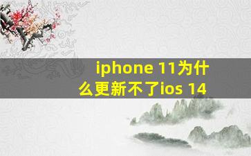 iphone 11为什么更新不了ios 14