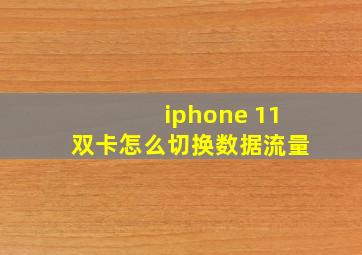 iphone 11双卡怎么切换数据流量