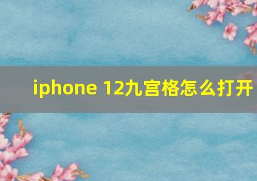 iphone 12九宫格怎么打开