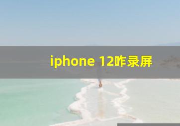 iphone 12咋录屏