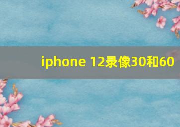 iphone 12录像30和60