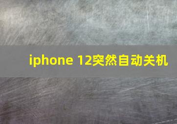 iphone 12突然自动关机