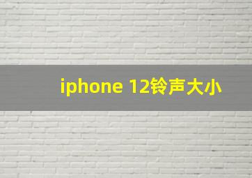 iphone 12铃声大小