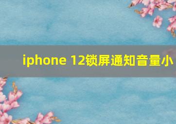 iphone 12锁屏通知音量小