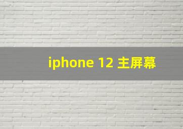 iphone 12 主屏幕