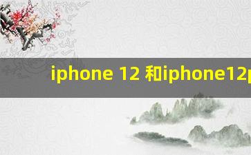 iphone 12 和iphone12pro