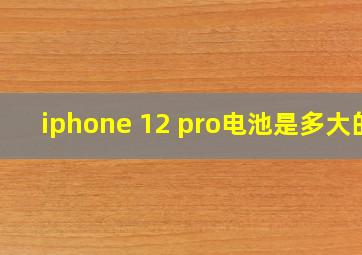 iphone 12 pro电池是多大的