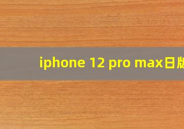 iphone 12 pro max日版