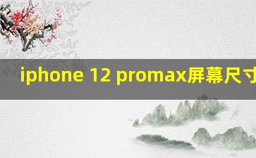 iphone 12 promax屏幕尺寸多大