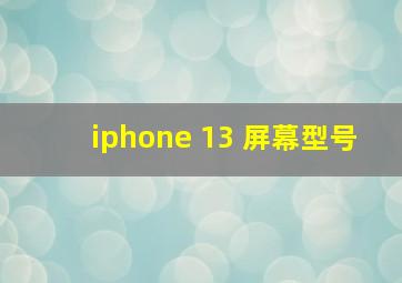 iphone 13 屏幕型号