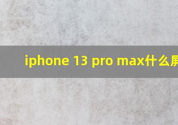 iphone 13 pro max什么屏幕