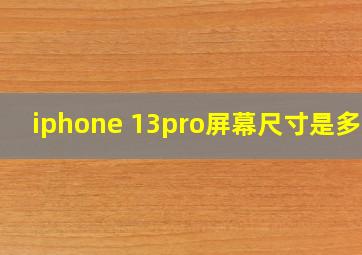 iphone 13pro屏幕尺寸是多少