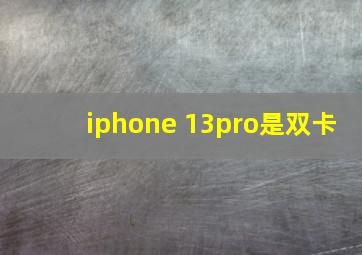 iphone 13pro是双卡