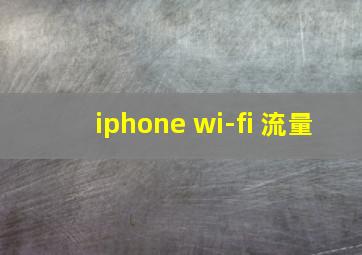 iphone wi-fi 流量