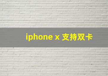 iphone x 支持双卡