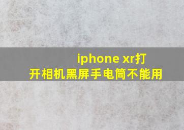 iphone xr打开相机黑屏手电筒不能用