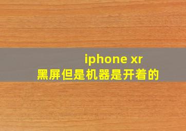 iphone xr黑屏但是机器是开着的