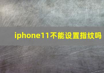 iphone11不能设置指纹吗