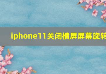 iphone11关闭横屏屏幕旋转