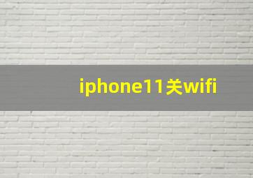 iphone11关wifi