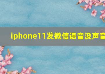 iphone11发微信语音没声音