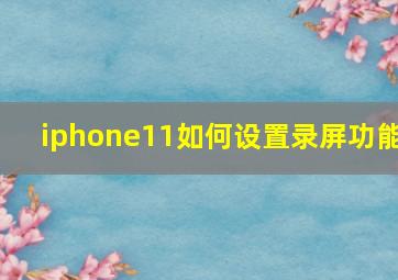 iphone11如何设置录屏功能