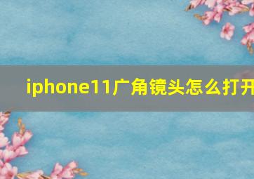 iphone11广角镜头怎么打开