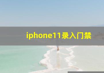 iphone11录入门禁