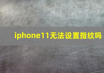 iphone11无法设置指纹吗