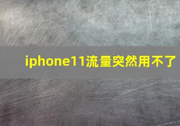 iphone11流量突然用不了