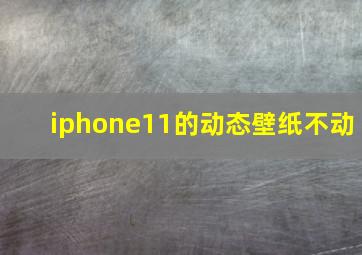 iphone11的动态壁纸不动