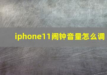 iphone11闹钟音量怎么调