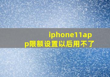 iphone11app限额设置以后用不了