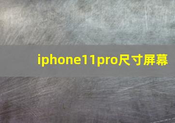 iphone11pro尺寸屏幕