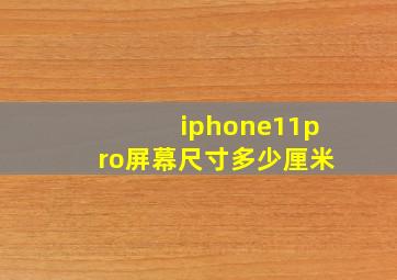 iphone11pro屏幕尺寸多少厘米