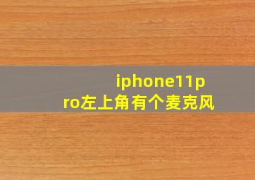 iphone11pro左上角有个麦克风