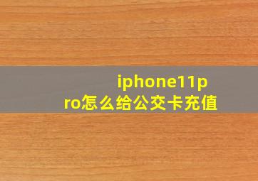 iphone11pro怎么给公交卡充值