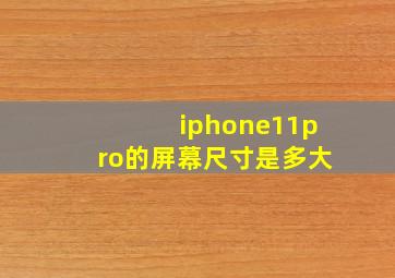 iphone11pro的屏幕尺寸是多大