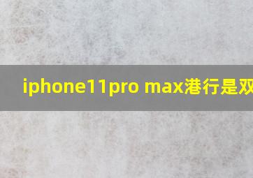 iphone11pro max港行是双卡吗