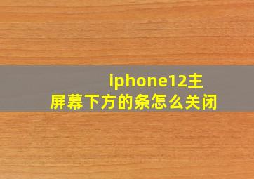 iphone12主屏幕下方的条怎么关闭