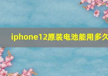 iphone12原装电池能用多久