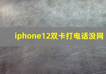 iphone12双卡打电话没网