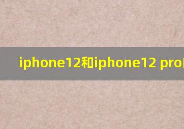 iphone12和iphone12 pro的差别