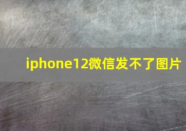 iphone12微信发不了图片