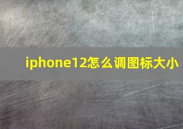 iphone12怎么调图标大小