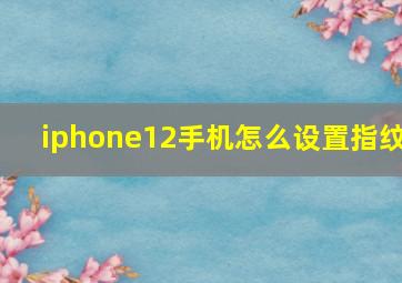 iphone12手机怎么设置指纹