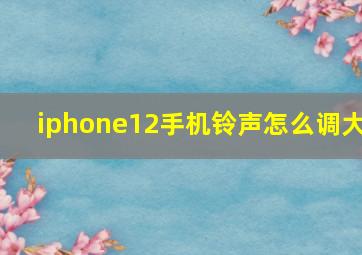 iphone12手机铃声怎么调大